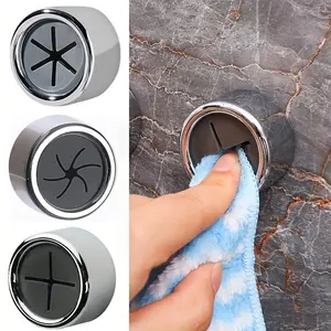 3pcs Self-Adhesive Towel Plug Holders - Wall Mounted, Easy Install, ABS+PVC Storage Organizer for Bathroom & Kitchen - Sleek Design for Rags and Dishcloths, Towel Holder for Bathroom, Bathroom Decor Supplies