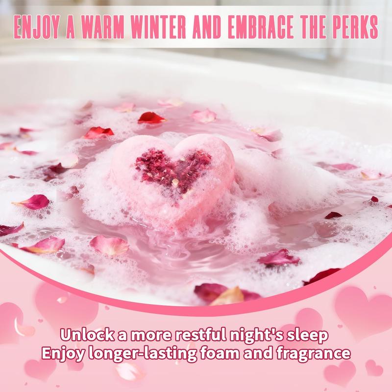 Luxury Rose Bath Bombs for Relaxation and Self Care, Handmade Spa Bath Experience with Natural Essential Oils, Calming Wellness Treat for Home Use, Popular Valentine and Birthday Gift Ideas for Women and Men