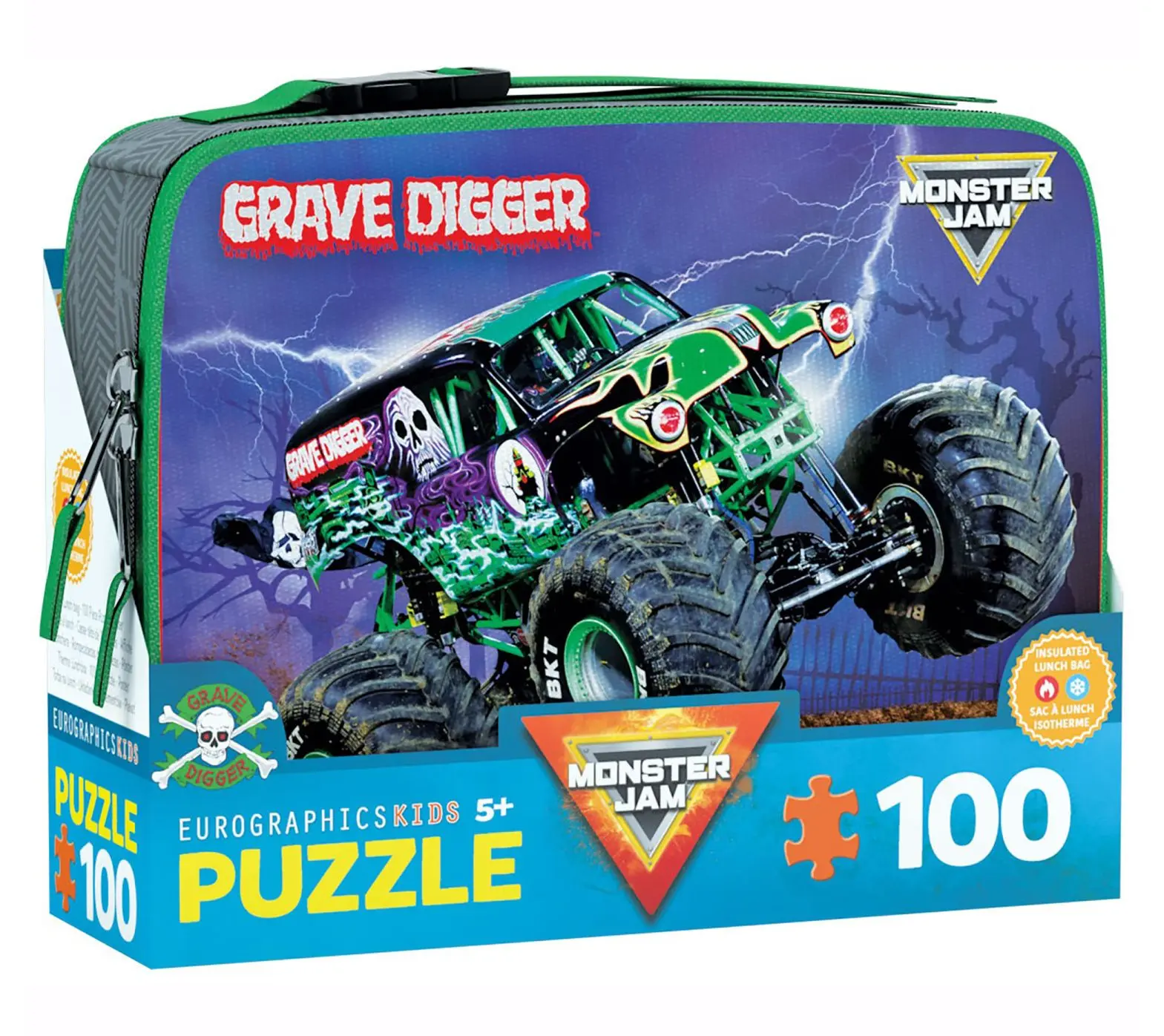 Eurographics Monster Jam Puzzle & Lunch Box - Grave Digger