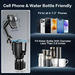 ​ ​ 2-in-1 Universal Car Cup Phone Holder ​ ​    Adjustable Long Arm with 360 °   Rotation Fits All Smartphones Perfect for Cars & SUVs