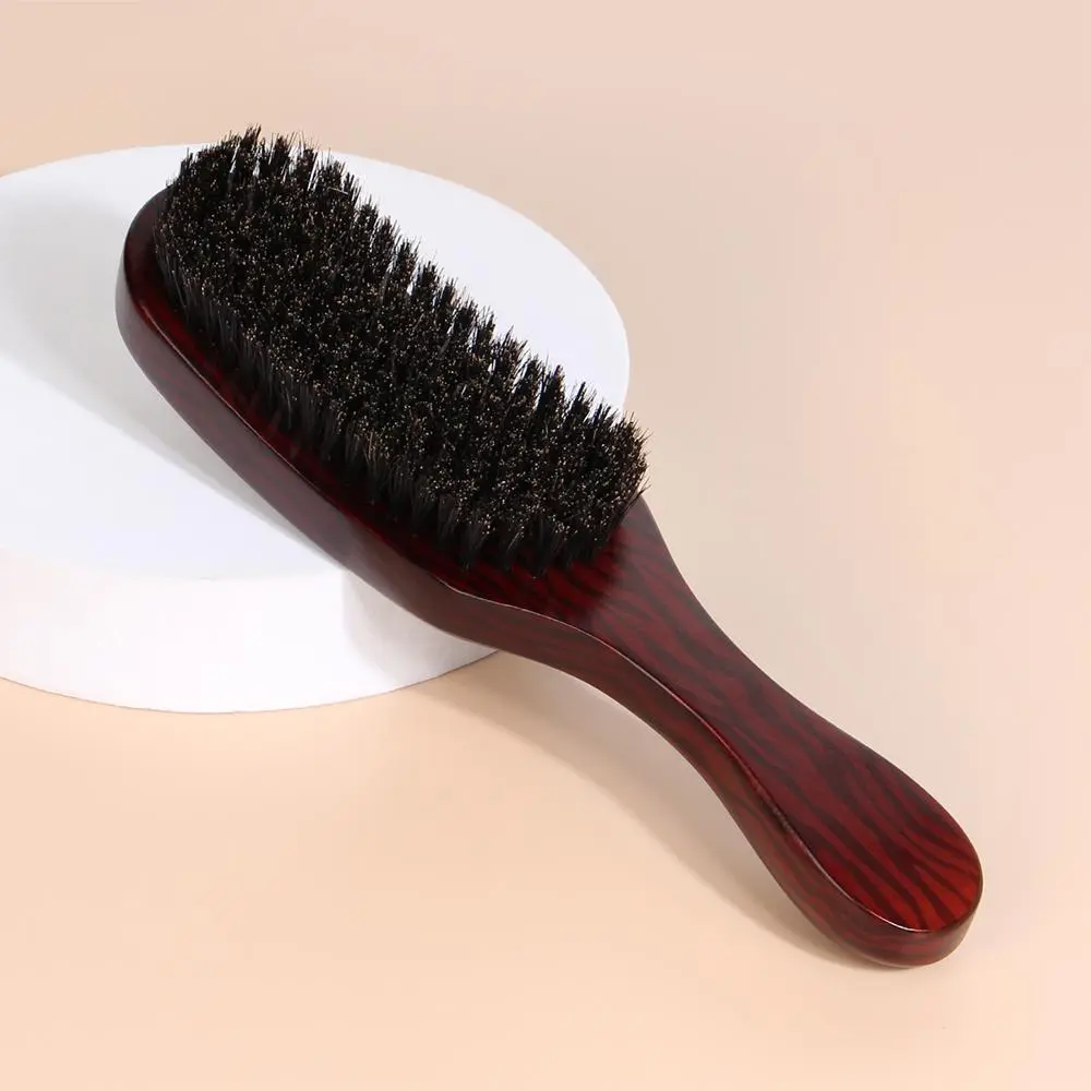Wooden Handle Beard Hair Brush, Soft Bristles Hair Styling Tool, Beard Styling Comb for Men, Gift for Men, Curly Hair Brush, Hair Products for Daily Use, Beard Grooming Tools