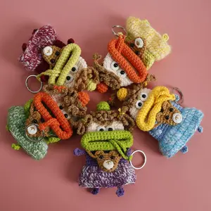 Cartoon Car Key Protective Cover Storage BagKnitted Finished Product Pull-out Electric ScooterRemote Control Key Case