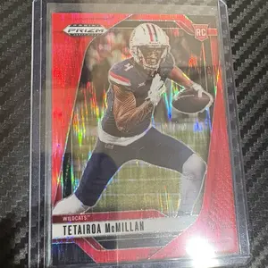 Panini 2025 Prizm Draft Picks Tetairoa McMillan #8 Ruby Flash Prizm /49 RC ROTY Football Card