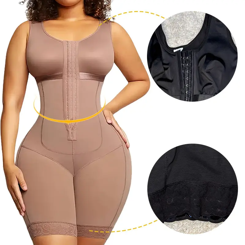 Fajas Colombianas Reductoras y Moldeadoras Postpartum Girdle Tummy Control Shapewear Large Size Buttoned One-Piece Open-Crotch Corset for Tummy Control and Butt Lifting, Compression, Lady