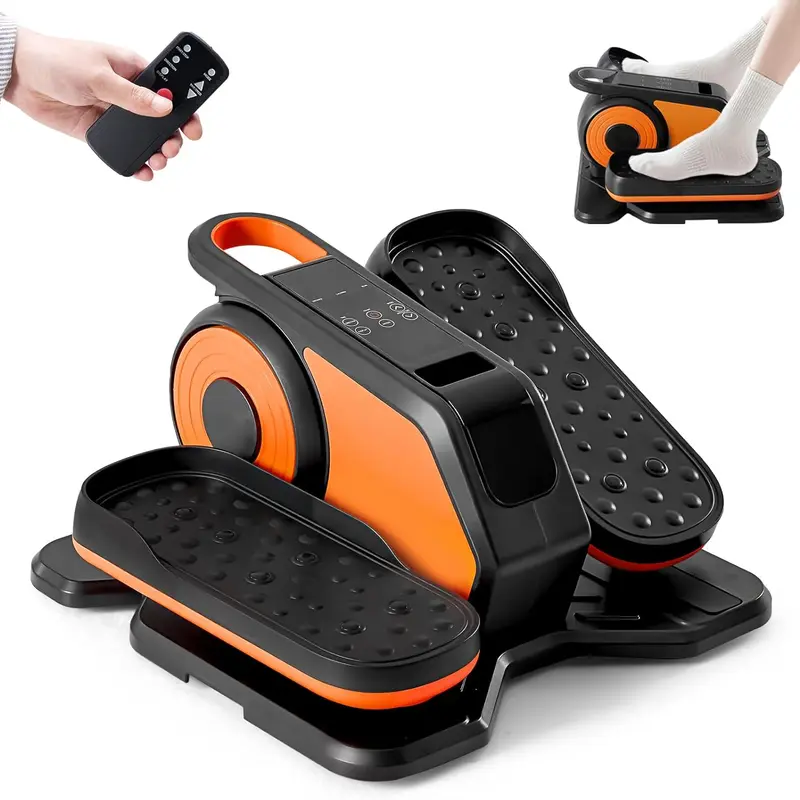 Under Desk Elliptical Machine, Quiet Mini Pedal Exerciser with Remote Control, 12 Speeds & Auto Programs, Compact Fitness Trainer for Home & Office