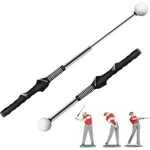 Retractable Golf Swing Trainer, Golf Grip Trainer, Golf Training Aid for Warm-Up, Golf Swing Training Aid, Grip Trainer Golf Club, Strength & Tempo Training for Chipping Hitting