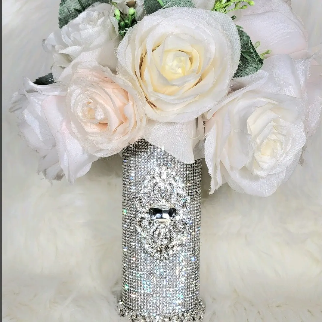 Crystal Rhinestones Bridal Flower Bouquet Holder