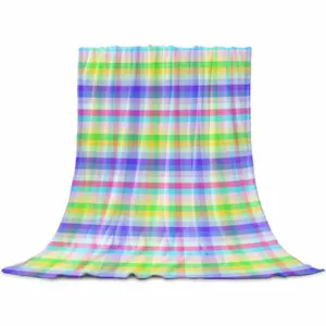 Colorful Plaid Throw Flannel Blanket for Couch Sofa Bed, Modern Check Rustic Art Aesthetic Microfiber Soft Fleece Blankets All Season Warm Cozy Bedding for Women Men Kids,