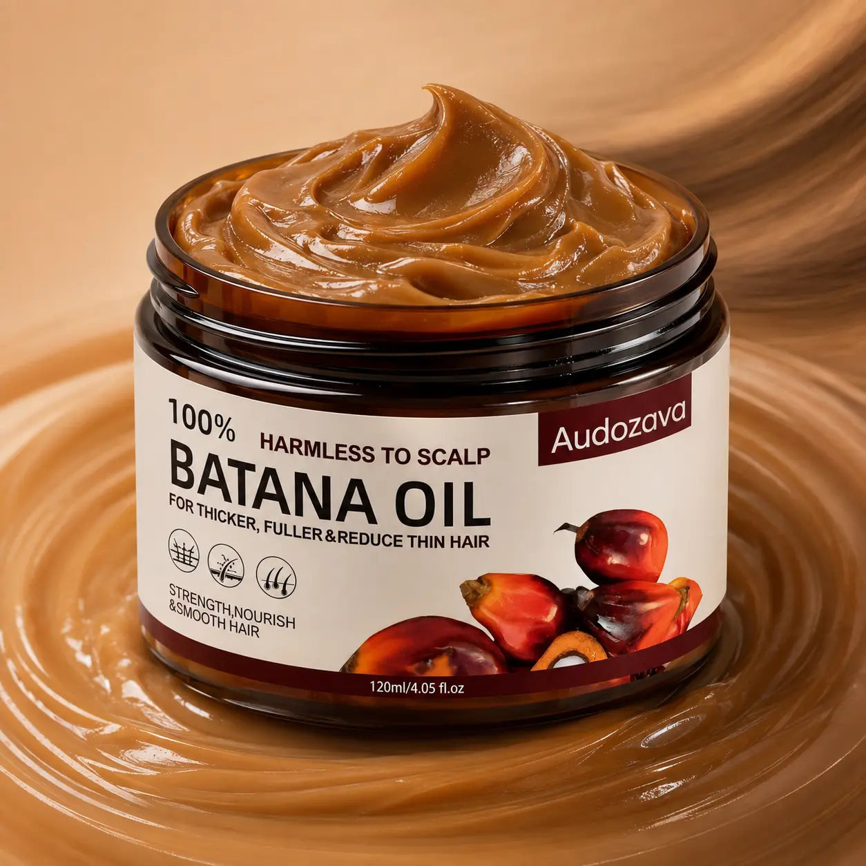 Batana Oil Hair Butter, Rosemary‑Infused Scalp Care Treatment, Deep‑Conditioning Mask for Thicker‑Looking, Thin, Fine, Brittle & Damaged Hair, 120g