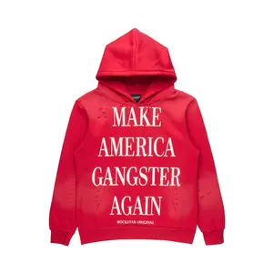 Drako Red Graphic Distressed Relaxed Hoodie