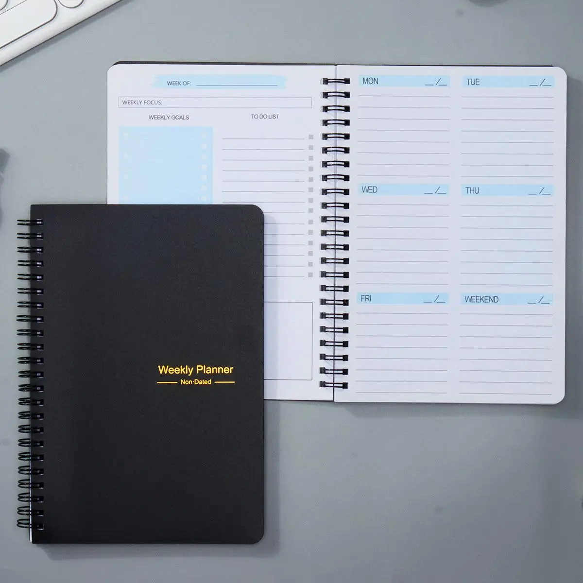 Weekly Notebook, 1 Piece Portable Spiral Notebook, Weekly Planner Journal Book, Budget Planner Books for Home Office School Supplies