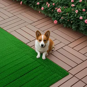 Plastic Interlocking Deck Tiles,44 Pack Patio Deck Tiles,12"x12" Square Waterproof Outdoor and Indoor All Weather Use, Poolside Balcony Backyard,Brown