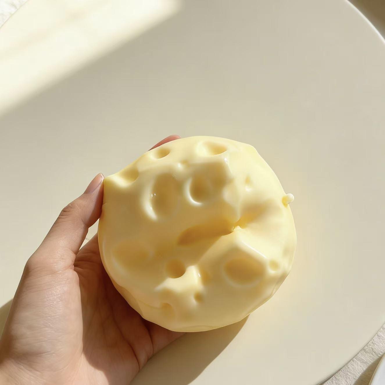 1pc 7cm Square Ultrathin Cheese Ball Squishy, TPR Shell Slow Rebound Squeeze Toy, Birthday/Halloween Gift, Perfect Gift, Stress Relief Gift For Everyone, Easter Bonus