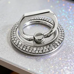 Sparkling Magnetic Phone Ring Holder, 360° Rotation, Bling Bling Finger Grip, Compatible with iPhone, Samsung, Twinkle Magnetic Stand
