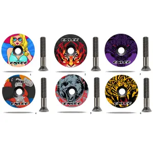 ENLEE Carbon Fiber Bowl Set With Screw Bike Headset Stem Top Cover For Front Fork Pipe Cycling Accessories MTB Bike Parts