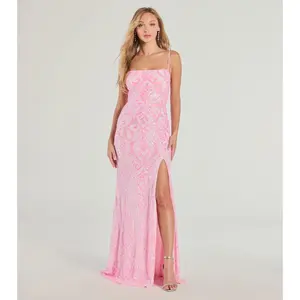 Tabitha Sleeveless Sequin Formal Column Dress