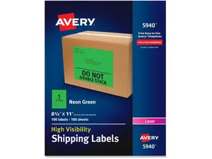 Avery High-Visibility Neon Shipping Labels
