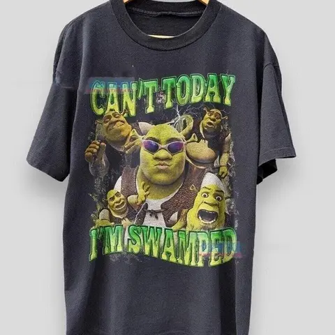 Shrek Funny Shirt Shrek Can't Today I'm Swamped Shirt, Meme funny Shirt