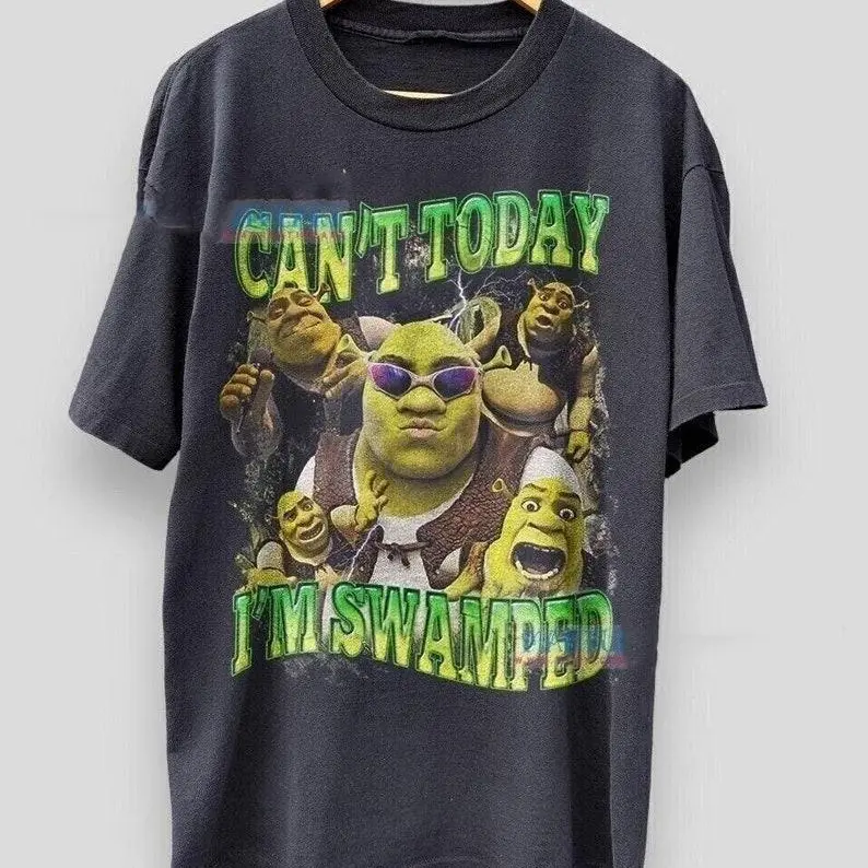 Shrek Funny Shirt Shrek Can't Today I'm Swamped Shirt, Meme funny Shirt