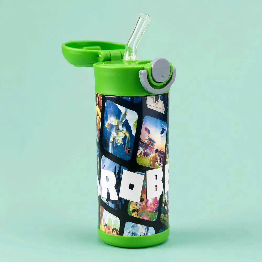 Kids water bottl GREEN,, sippy cup for kids, popular video game, tumbler for kids for school, camping, snack. 12 oz Drinkware Reusable Bottled Washable Portable GREEN