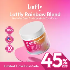 [for Creators] LOTFLY Boost Wellness 7-Color Rainbow Nutrition – Anti-Inflammatory 255g Powder with Fruit & Vegetable Extracts for Fitness, Digestion & Wellness