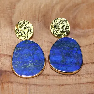 Lapis Lazuli Earrings for Women - Natural Healing Stone Dangle Earrings, Teardrop Lapis Lazuli Crystal Earrings for Spiritual Energy & Elegance, Stylish Earrings for Women