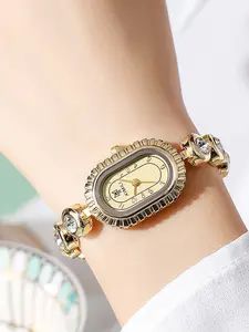 Uncommon minimalist oval small watch face delicate ladies' bracelet watch