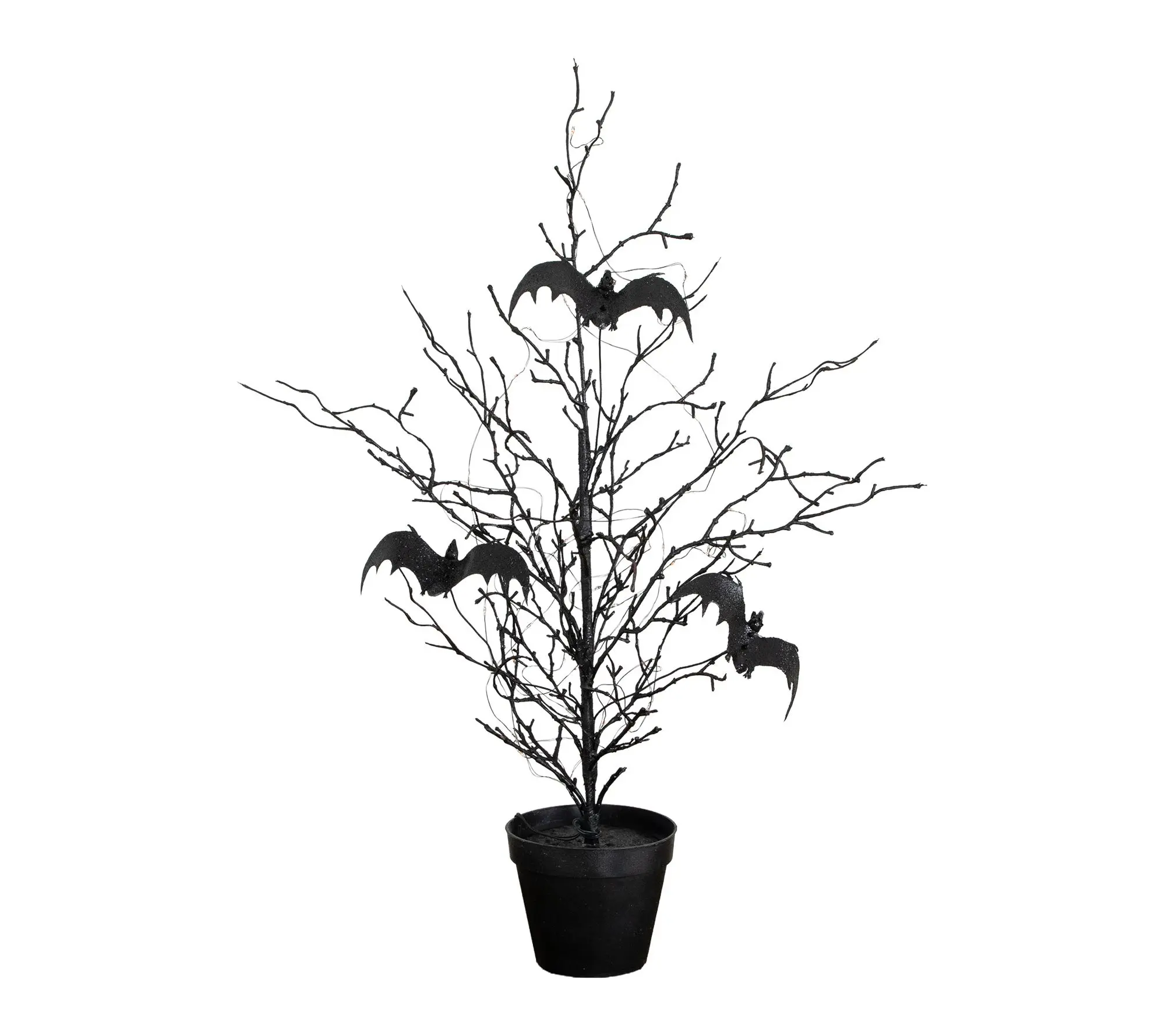 2-ft Twig Tree with Bats and 40 LED Lights by Nearly Natural