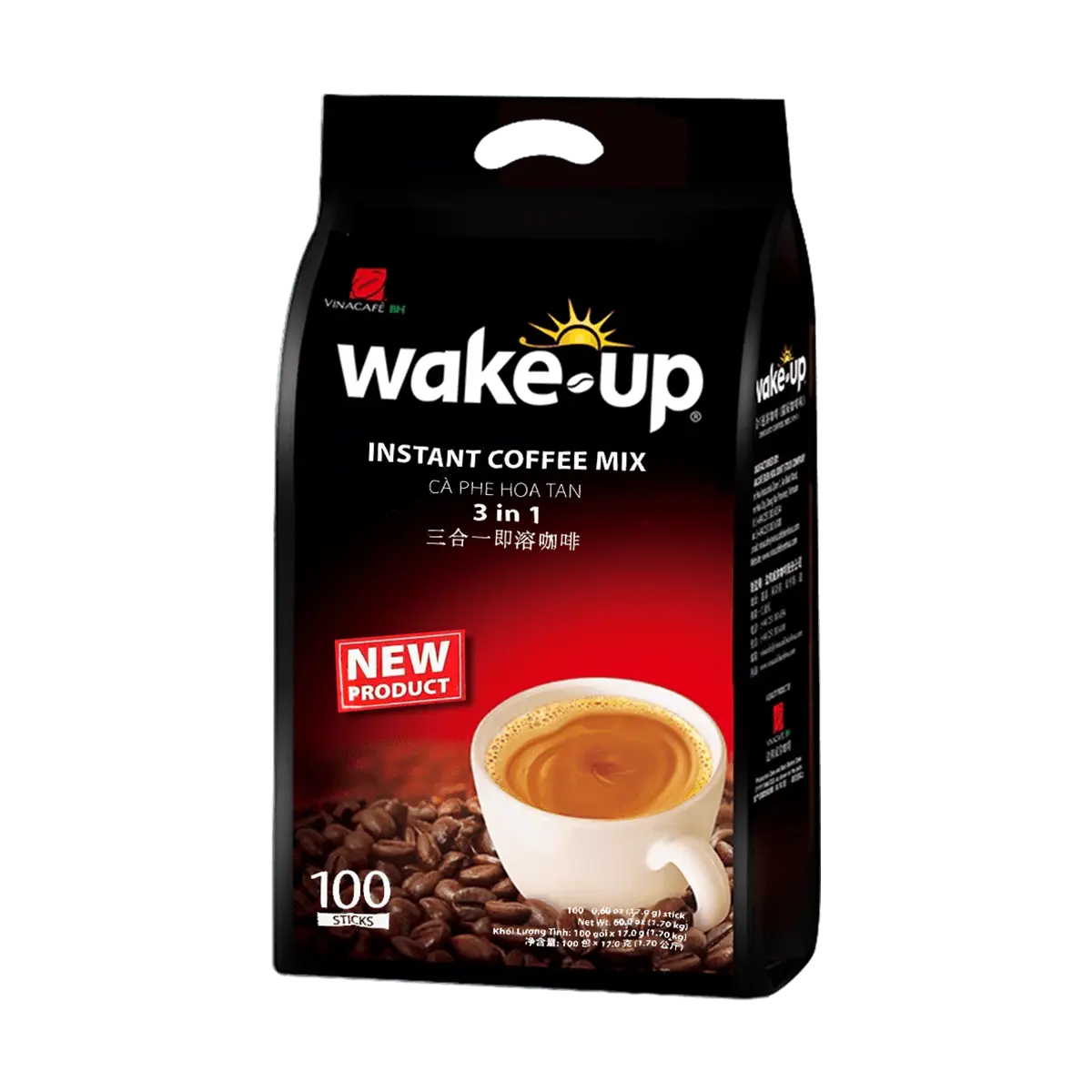 Wake up Instant Coffee Mix 3 in 1,100 sticks 6 oz