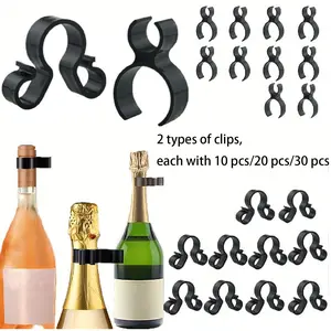 10/20/30 pieces Champagne Bottle Sparkler Single Holder Safety Clips Black Plastic Bottle Service Sparklers Clips for Candle Christmas Parties Wedding Ceremony Anniversaries Home Kitchen