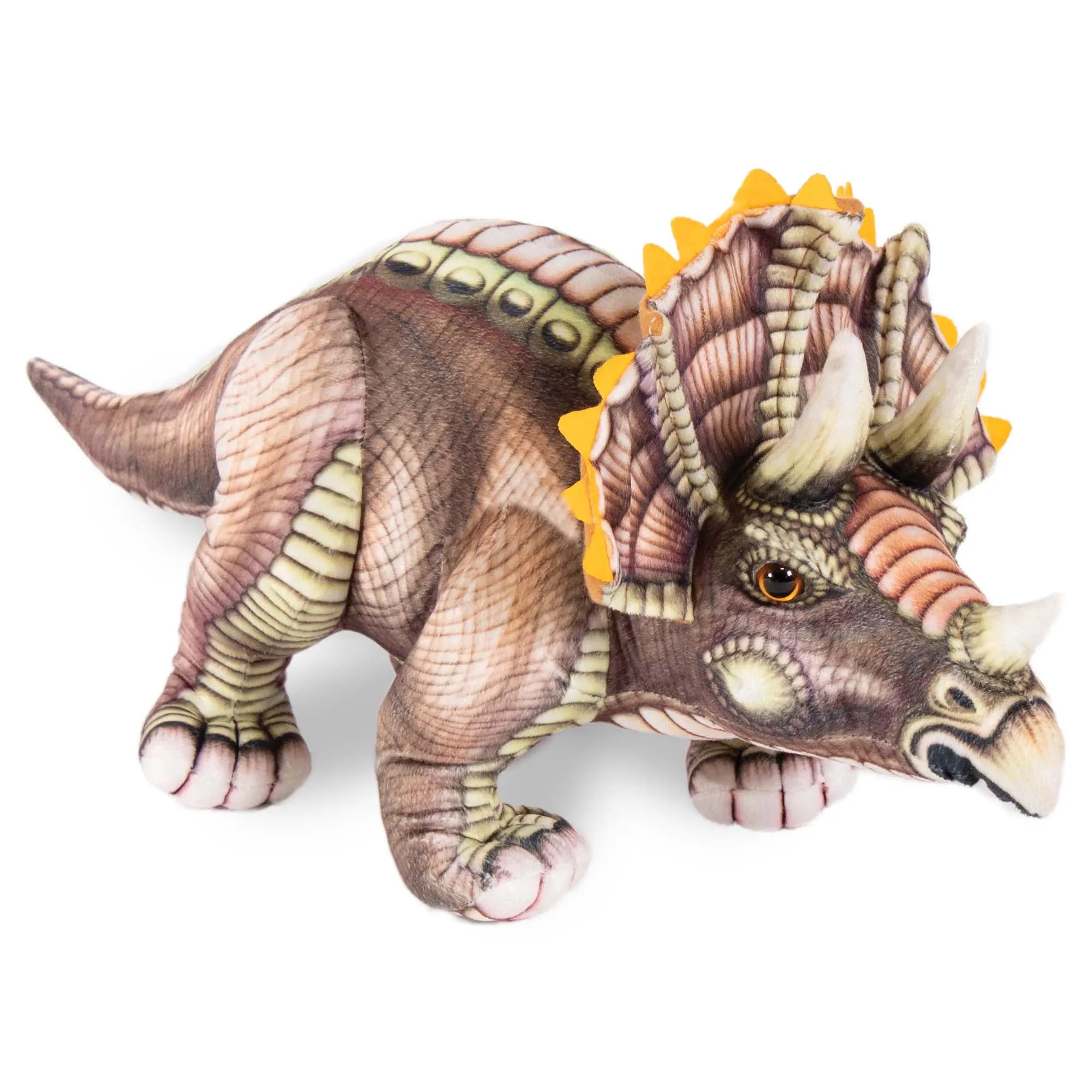 Real Planet™ Brown Triceratops Realistic Plush Stuffed Animal