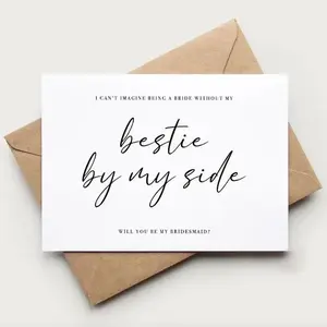 Bestie By My Side Card, Bridesmaid Proposal Card, Act Surprised Bridesmaid Card, Wedding Party Favors, Wedding Gifts for Bridesmaids