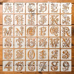 36 Floral Letter Templates, Reusable Rose Alphabet Painting Stencils, Christmas & Halloween Decorations, Perfect for DIY Crafts, Crafting Kit