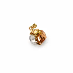 14K Gold Three Tone Interlocking Pendant