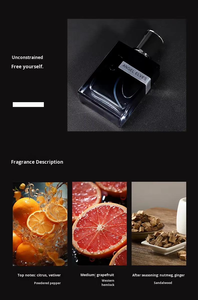 ANGEL ELVES Clear Blue Perfume | 50ml 1.7Fl.OZ | men's colognes |Grapefruit begins, complemented by the sharpness of pepper, blended with the warm spiciness of ginger and nutmeg, and concludes with cedar wood |summer fragrance men | long lasting perfume