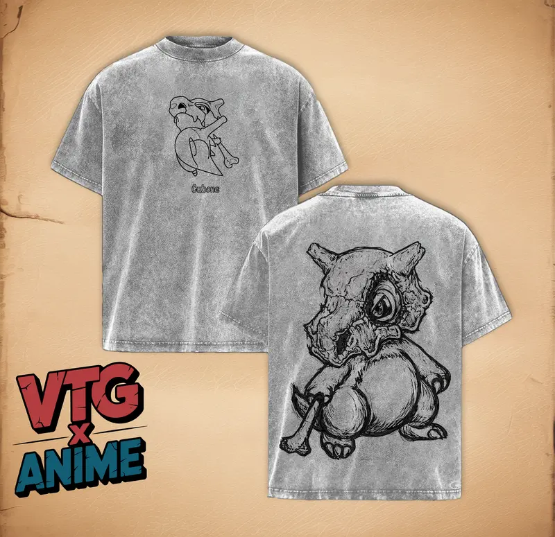 Shizuku HxH Anime Double Printed Vintage Washed Tee Unisex