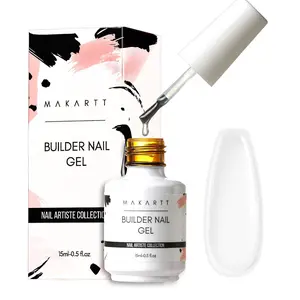 Makartt Clear Builder Nail Gel, 7 in 1 Gel Nail Polish Rubber Base Gel Coat Hard UV Gel Nail Strengthener Extension Thickening Rhinestone Soak Off Builder for Broken Nails Repair, 1 Bottle 15ml
