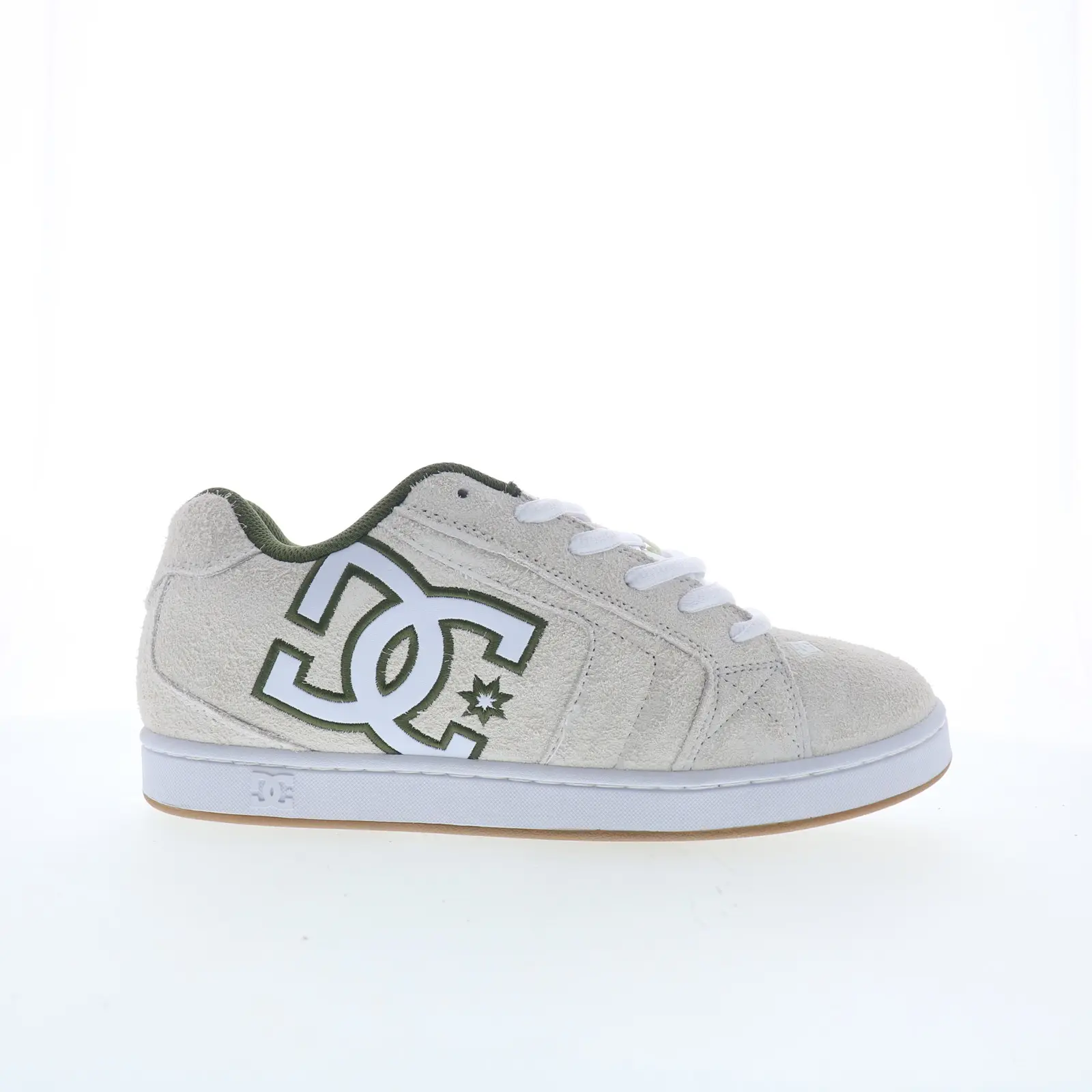 DC Net SE DC03260101-OWHGRN Mens White Suede Skate Inspired Sneakers Shoes