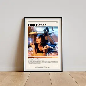 Pulp Fiction Poster | Quentin Tarantino, Minimalist Movie Poster, Vintage Retro Art Print, Custom Poster, Wall Art Print Artistic Decor