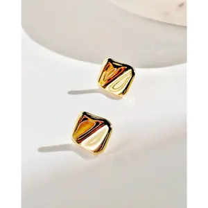 GEOMETRIC FOLDED SQUARE STUDS