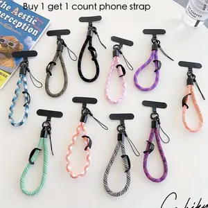 Fashionable Phone Lanyard with Clip, 1 Count Wrist Strap, Phone Strap Holder, Short Rope, Portable Bag Key Chain, Anti-lost Chain Charm, Mobile Phone Accessories