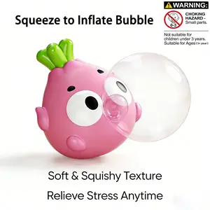 Adorable Dragon Fruit Bubble Toy, Squeeze to Inflate Bubble Fidget, Interactive Toy for Daily Anxiety Relief, Fun Stress Reliever Gift