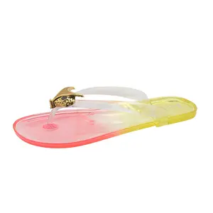 2026 Crystal Flip-Flops for Women, Flat Outdoor Slippers, Multi-Colored Jelly Beach Thong Sandals, Casual Flip-Flops