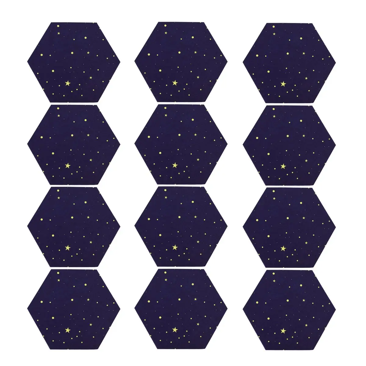 12-Pack Starry Sky Hexagon Acoustic Panels - Eco-Friendly Decorative Wall Art for Adults, Sound-Absorbing Padding with Good Sound Absorption Characteristics to Elevate Home Decor, Sound Proofing, High Density