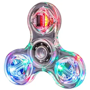 Crystal Glowing LED Fidget Spinner| Light-up electronic toy| Stress-relief dynamic gyroscope| Cool glowing finger toy, suitable for children and adults