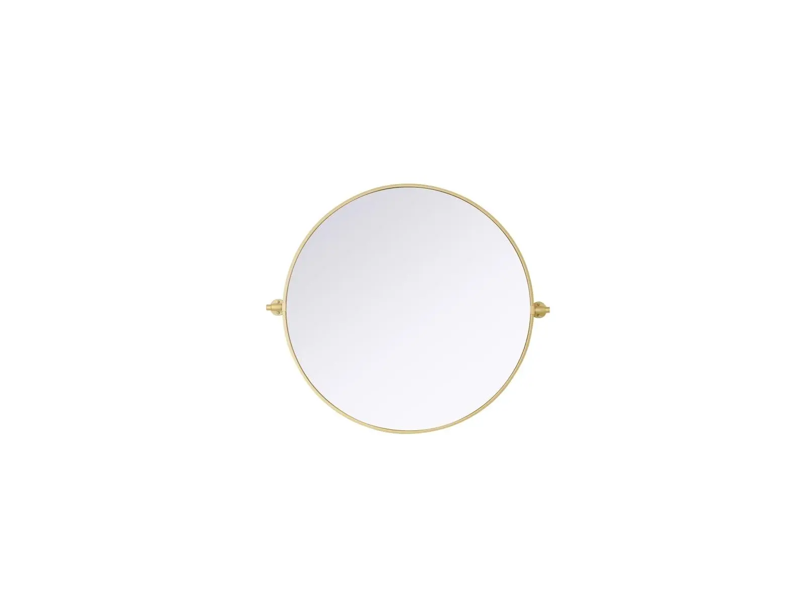212 MAIN Amoura Round Adjustable Pivot Iron/MDF Hanging Mirror, MR6G30BRA, 30x30 in, Brass Finish, Hanging Mount, for Bathroom & Kitchen, Home Decor