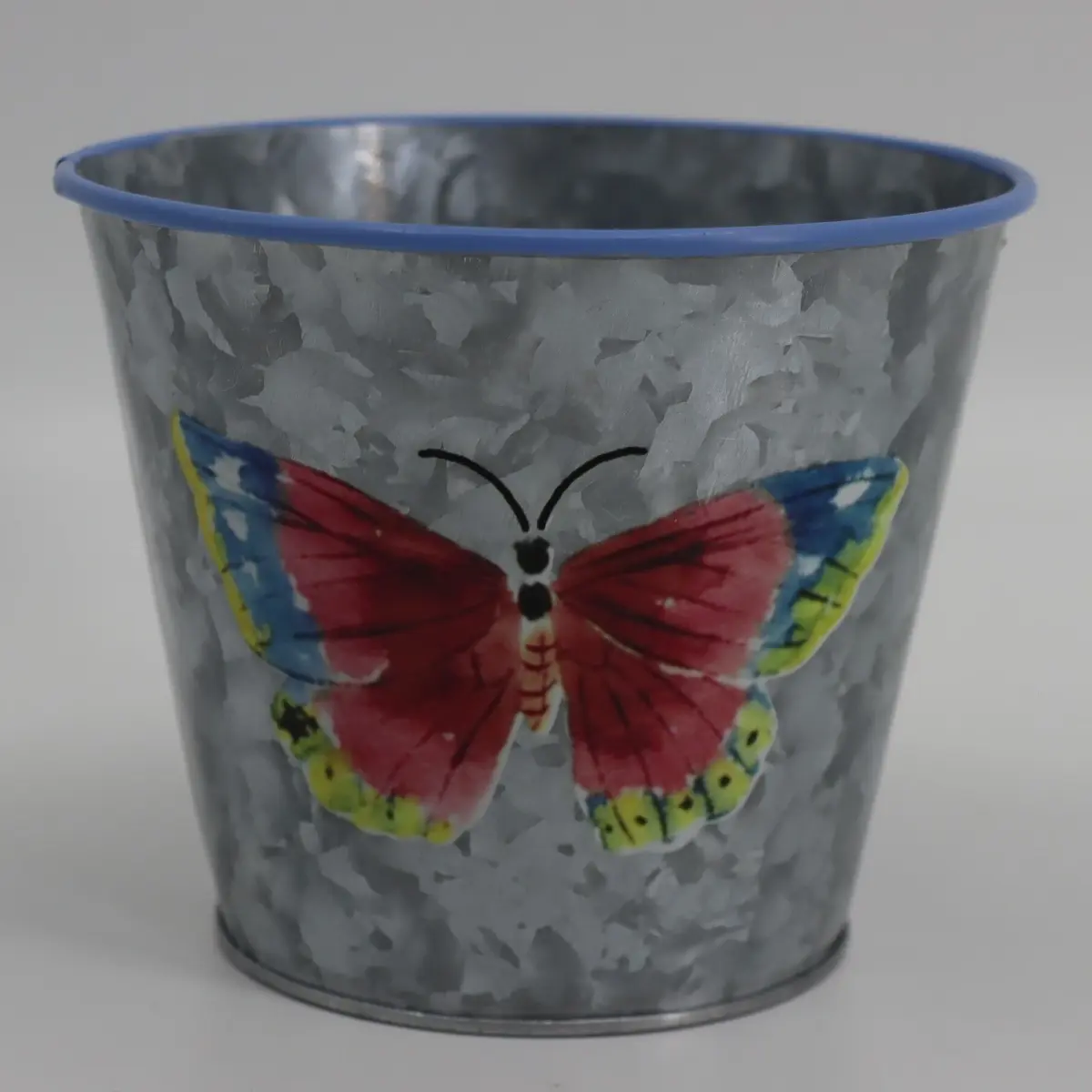 MDR Trading Inc. AI-GA3500-491Q01 Default Size Silver Metal Planter With Multi-Colored Butterfly Design