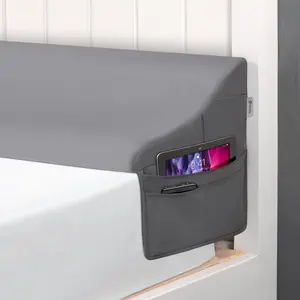 King Size Bed Wedge Pillow for Headboard, Bed Wedge Gap Filler, Mattress Gap Filler to Close 0-6" Gap Between Headboard and Mattress, Grey 76"x10"x7"