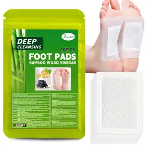 10 foot patches, natural bamboo wood vinegar ginger powder foot care pads, better for use after foot bath