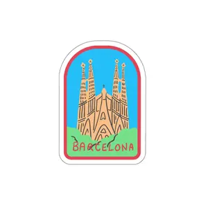 Colorful Sagrada Familia Barcelona Die-Cut Stickers, Travel Sticker, Spain Souvenir, Laptop Decal, Water Bottle Sticker, Scrapbooking